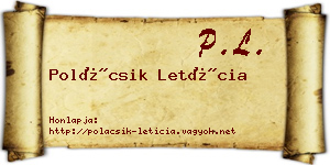 Polácsik Letícia névjegykártya